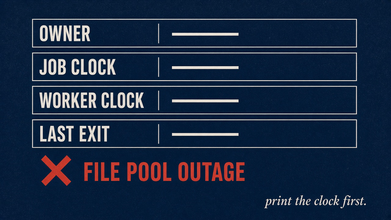 Probe checklist: owner, job clock, worker clock, last exit