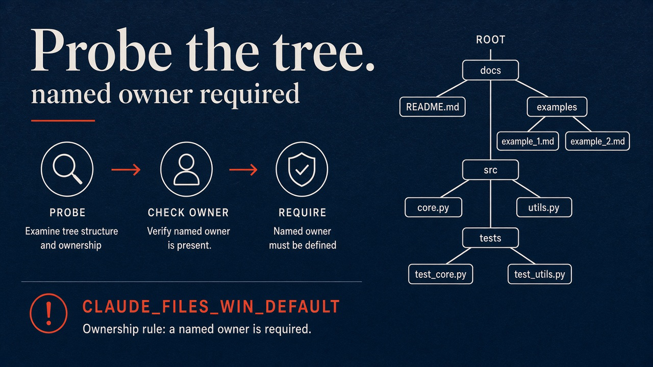 Probe the tree: named owner required, CLAUDE_FILES_WIN_DEFAULT