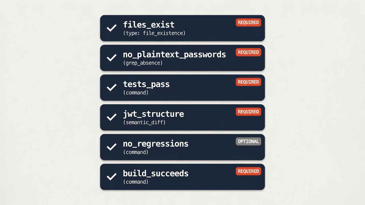 Verification checklist YAML structure