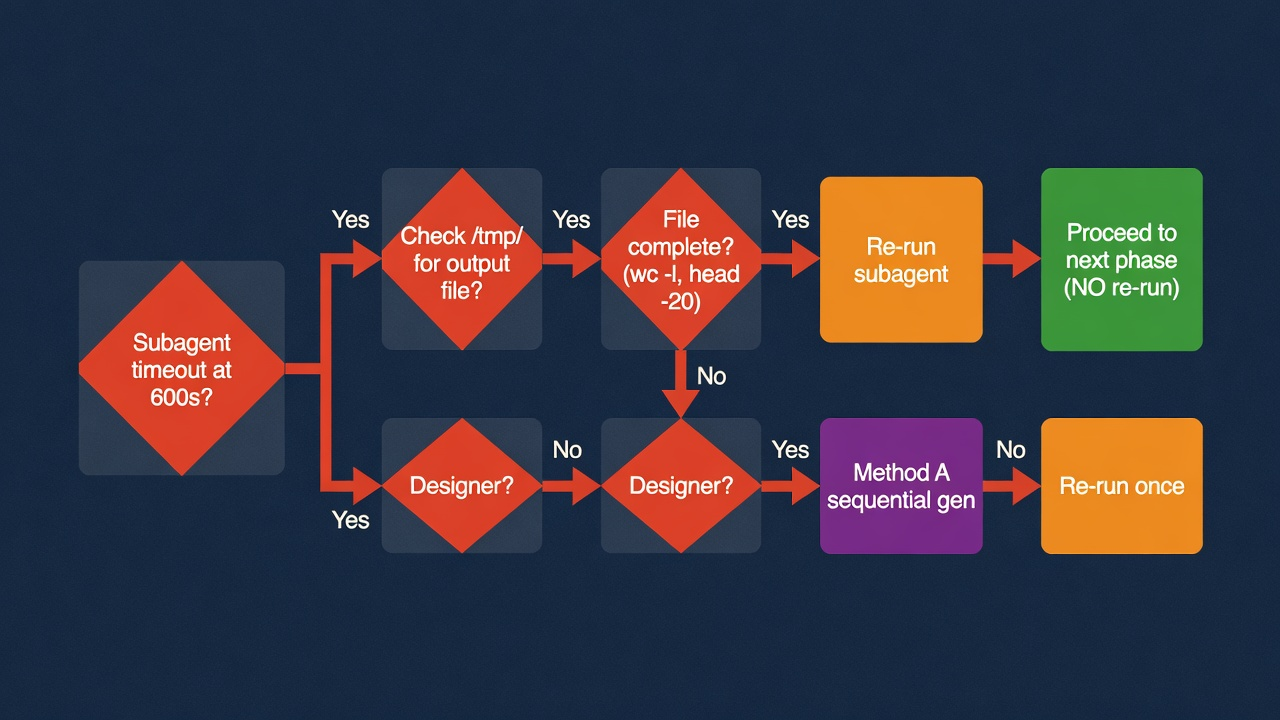 Timeout recovery decision tree: check artifact before declaring failure