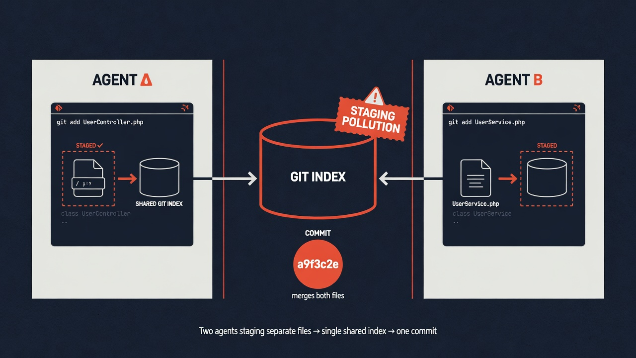 Staging pollution: one commit, two agents, zero intent